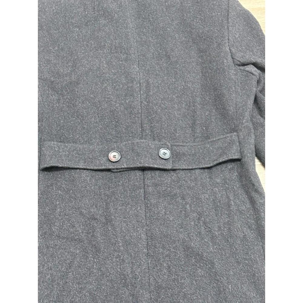 Vintage Pure New Wool Trench Coat Full Length Charcoal Sz 18 Made N Yugoslavia - Picture 13 of 13